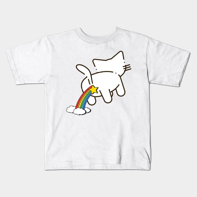 Popping Cat Kids T-Shirt by JaunzemsR